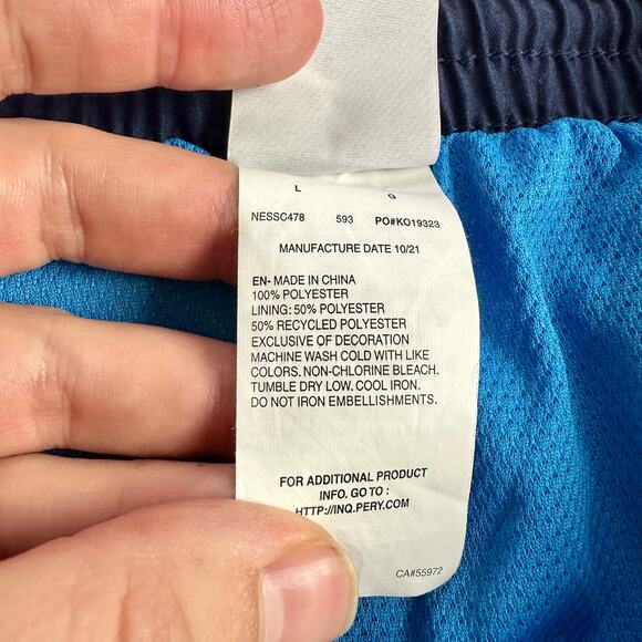 Nike Men's Large Blue Ombre Just Do It Swoosh Patch Swim Trunks Shorts Mesh - Picture 4 of 10